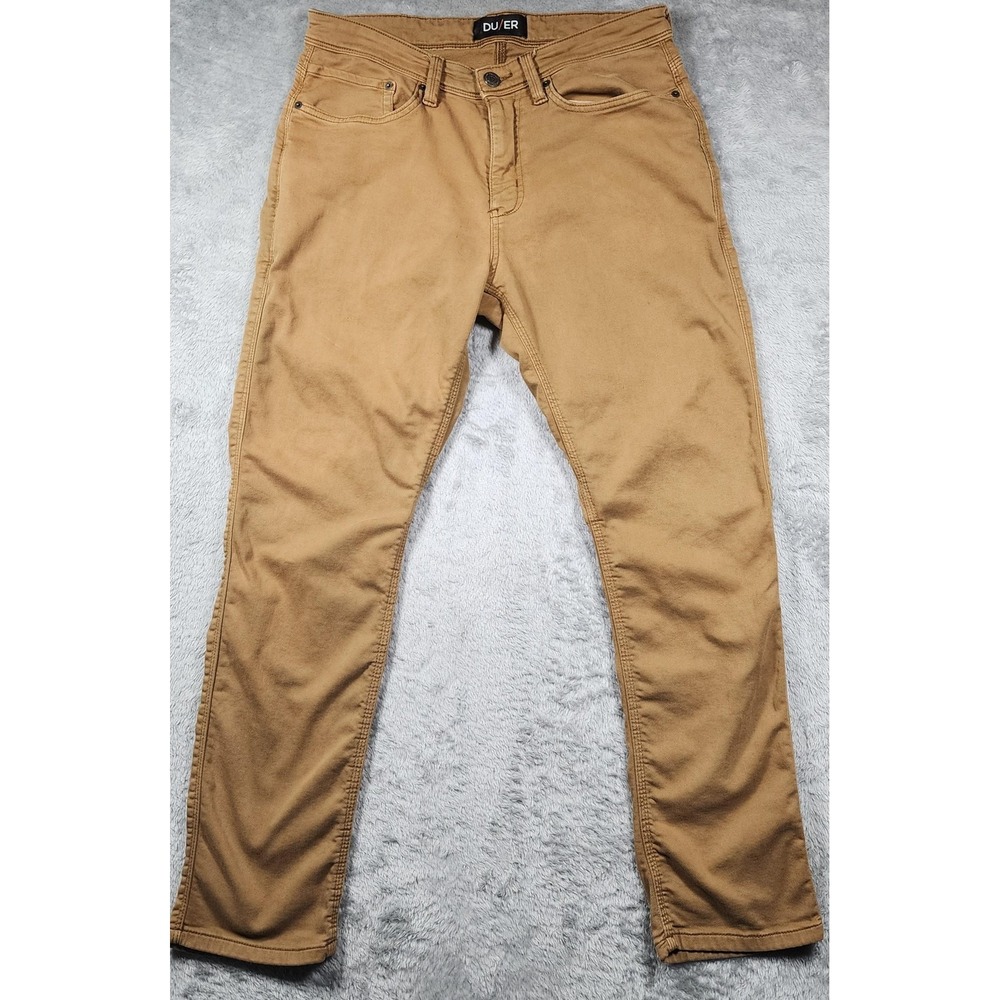 DUER N2X Relaxed Taper Jeans Mens 32x30 Beige Tapered Leg Casual Denim Pants